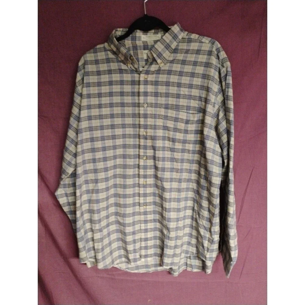 Arrow Tournament Plaid Long Sleeve Button Down Shirt Mens XL Multicolor